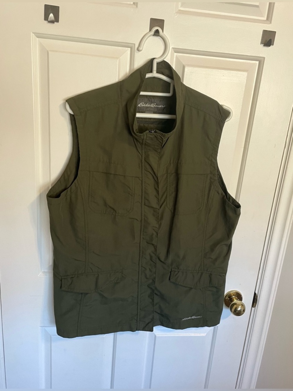 Eddie Bauer Olive Utility Jacket Vest Hybrid